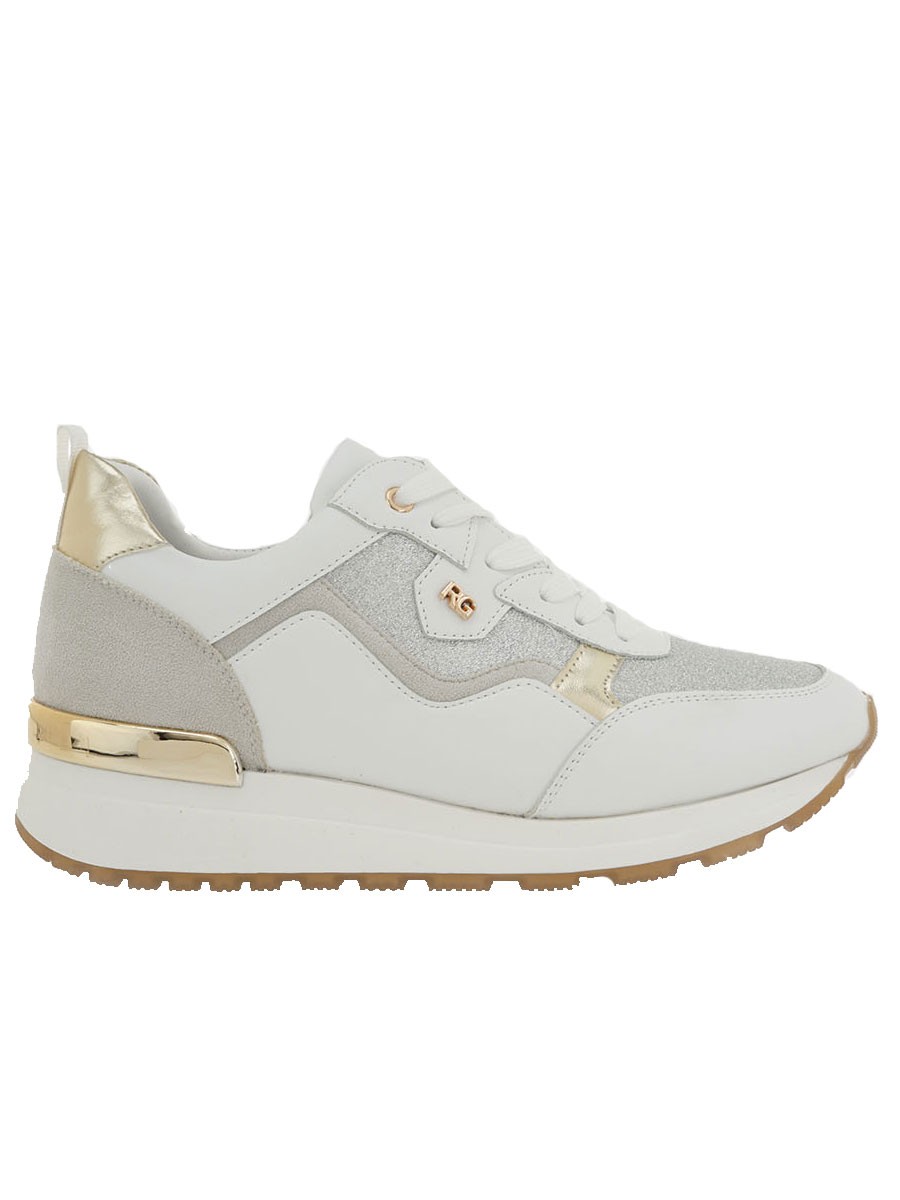 Renato Garini Γυναικεία Παπούτσια Sneakers 711-21ΕΧ01 Λευκό Glitter Χρυσό M119R7112P67