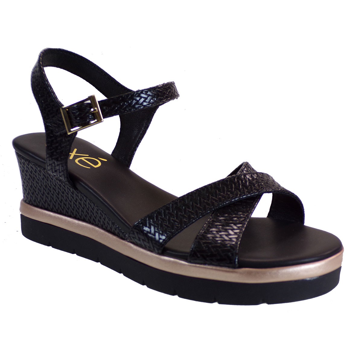 EXE Shoes Γυναικεία Πέδιλα Πλατφόρμες IPANEMA-920 Μαύρο Πλεκτό M47009203574