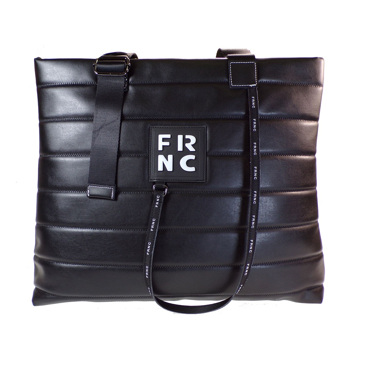 FRNC FRANCESCO Τσάντα Γυναικεία Ώμου 2145 Μαύρο-Λευκό Καπιτονέ
