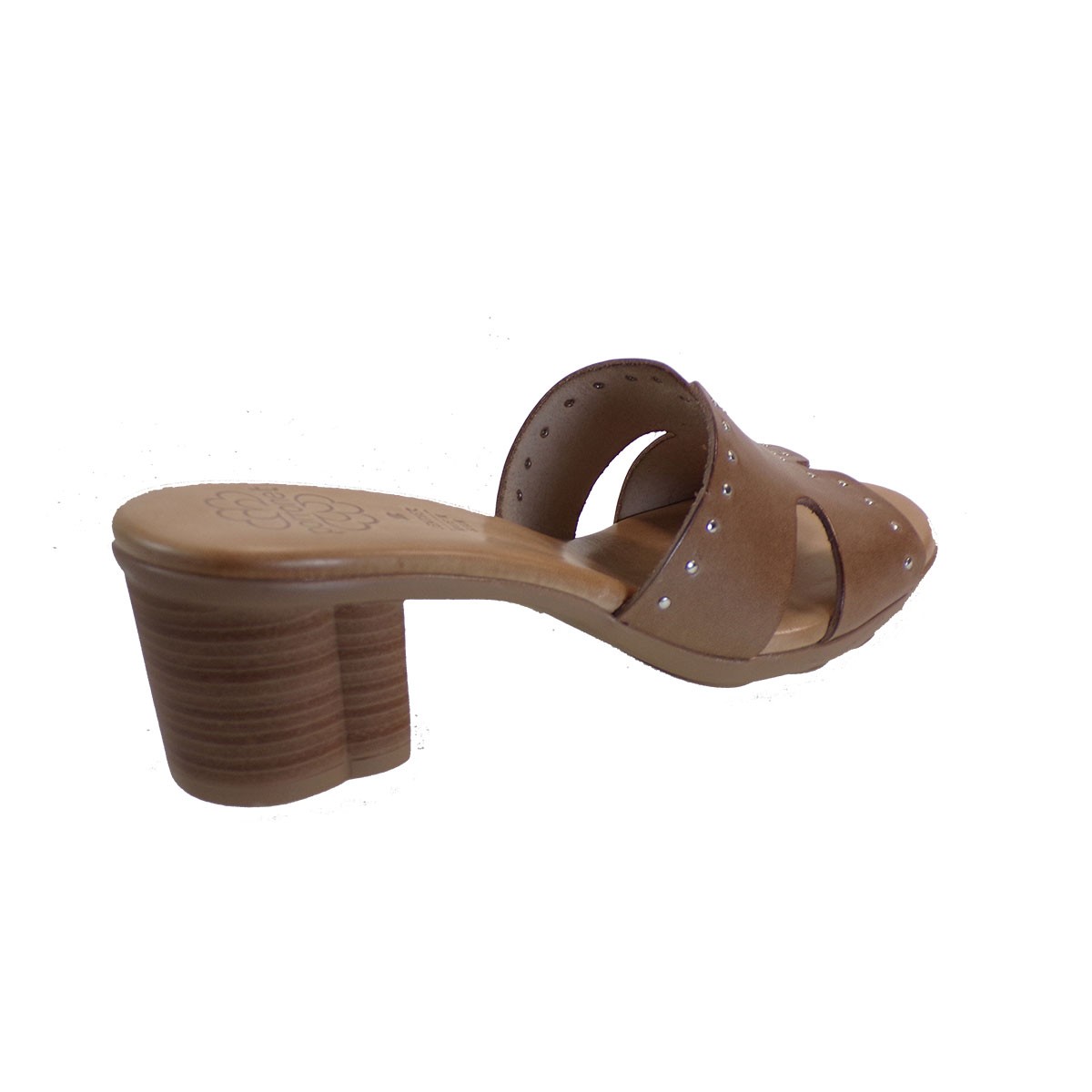 Porronet Shoes Γυναικεία Δερμάτινα Παντόφλες FI2625 Ταμπά φωτογραφία