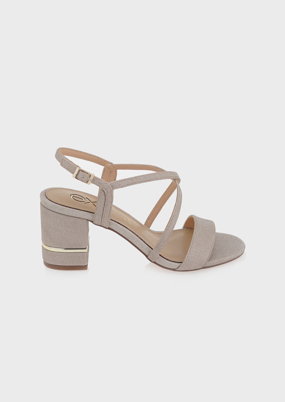 EXE Shoes Πέδιλα Γυναικεία 026-PENNY-266 Πλατίνα GLITTER M4700026479C