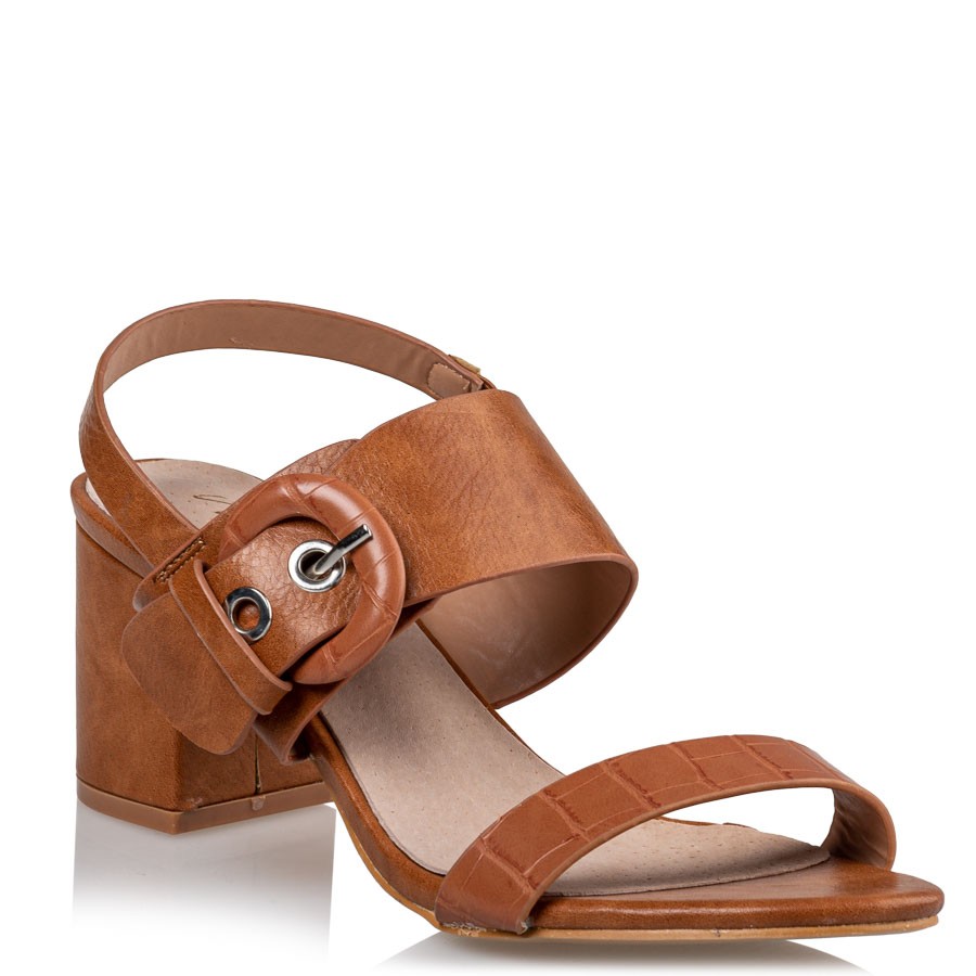 Miss NV BLOCK HEEL SANDALS V37-11106-26 ΚΑΜΕΛ