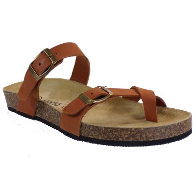 Katia Shoes Anneto Γυναικεία Πέδιλα Παντόφλες Κ64-185 Ταμπά Δέρμα