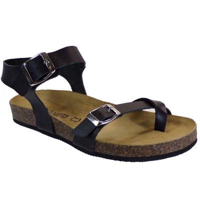 Katia Shoes Anneto Γυναικεία Πέδιλα  Κ65-185 Μαύρο Δέρμα