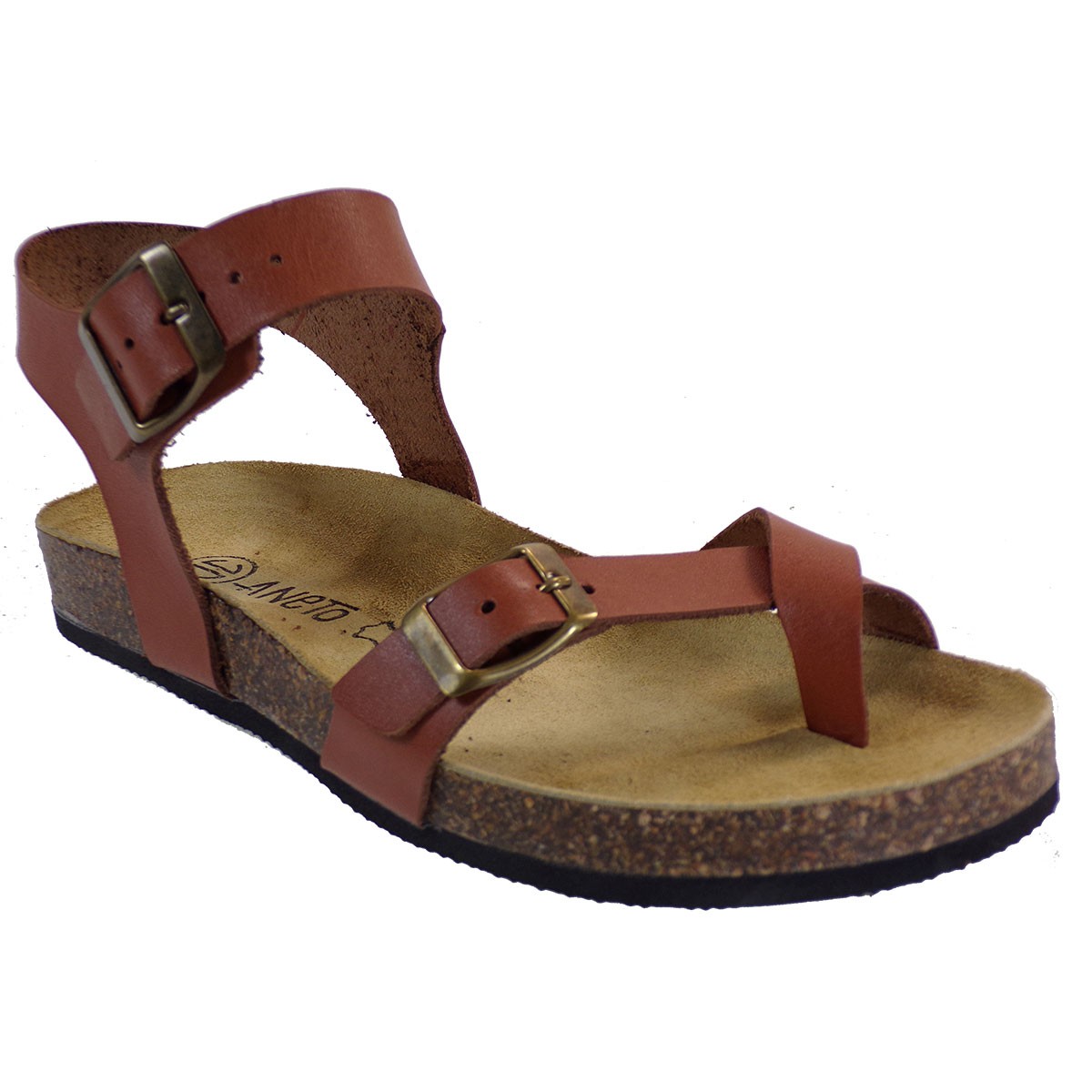 Katia Shoes Anneto Γυναικεία Πέδιλα Κ65-185 Ταμπά Δέρμα