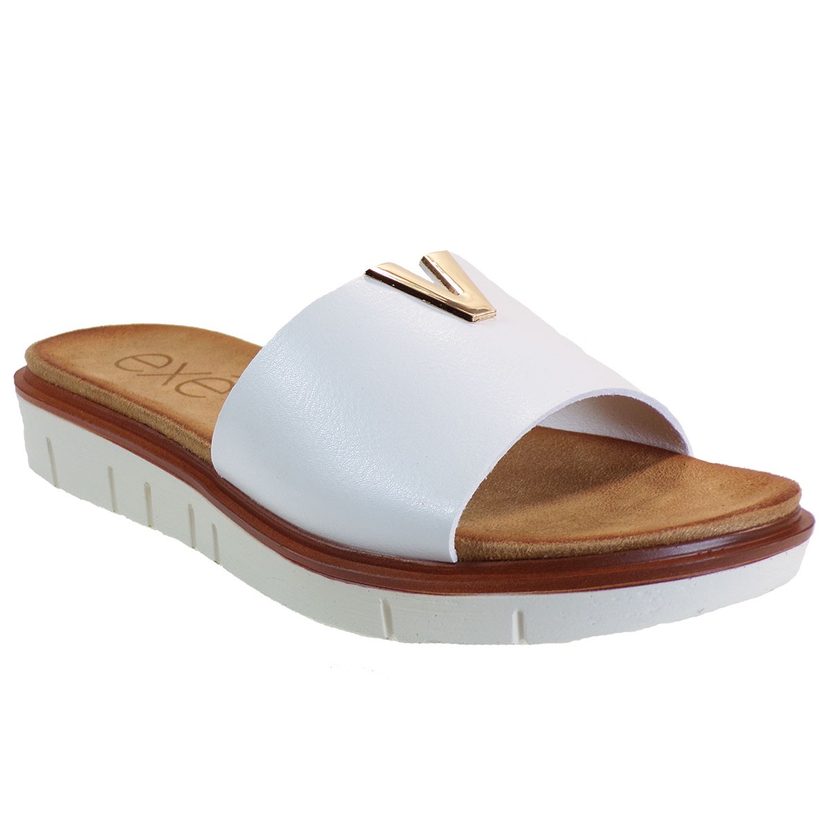EXE Shoes Γυναικεία Παντόφλας 364-BZD86936 Λευκό M489Q364265105