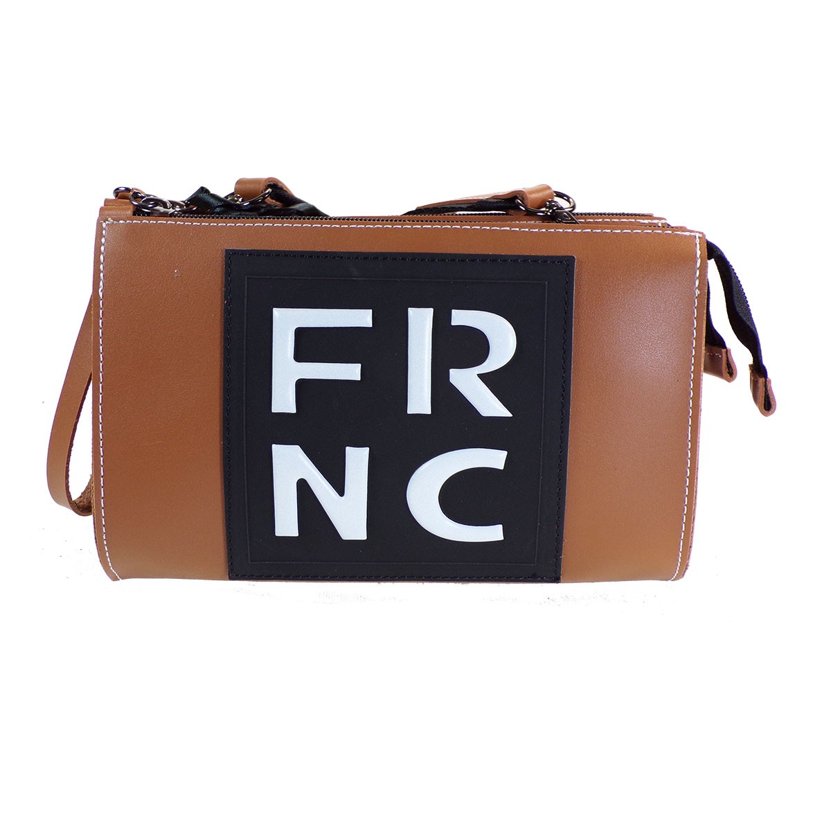 FRNC FRANCESCO Τσάντα Γυναικεία Ώμου-Χιαστί 2107 Ταμπά Δέρμα
