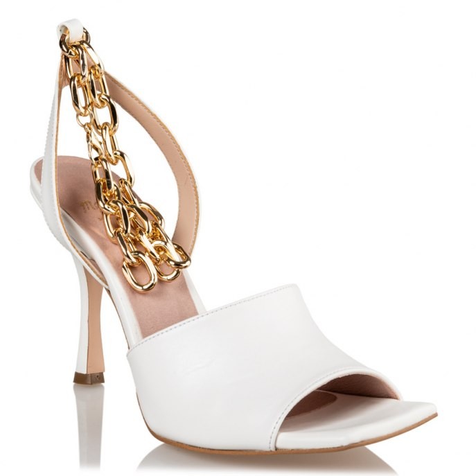 Mairiboo by Envie Shoes Γυναικεία Πέδιλα M03-13910-33 Λευκό CHAIN CHAIN CHAIN