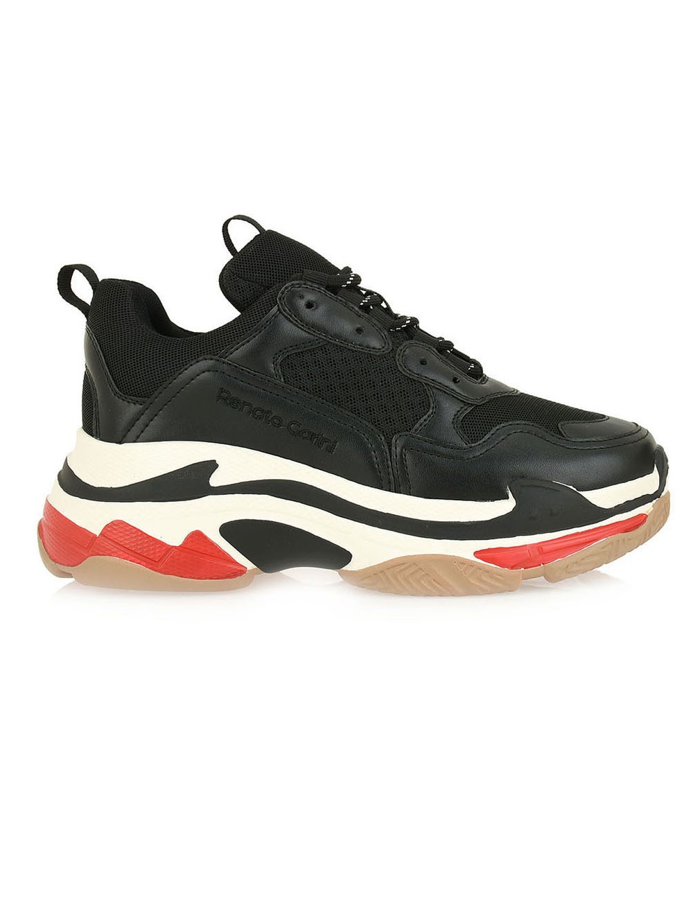 Renato Garini Γυναικεία Παπούτσια Sneakers 703-19R Μαύρο Πολύχρωμο Μπέζ N116W7033P78