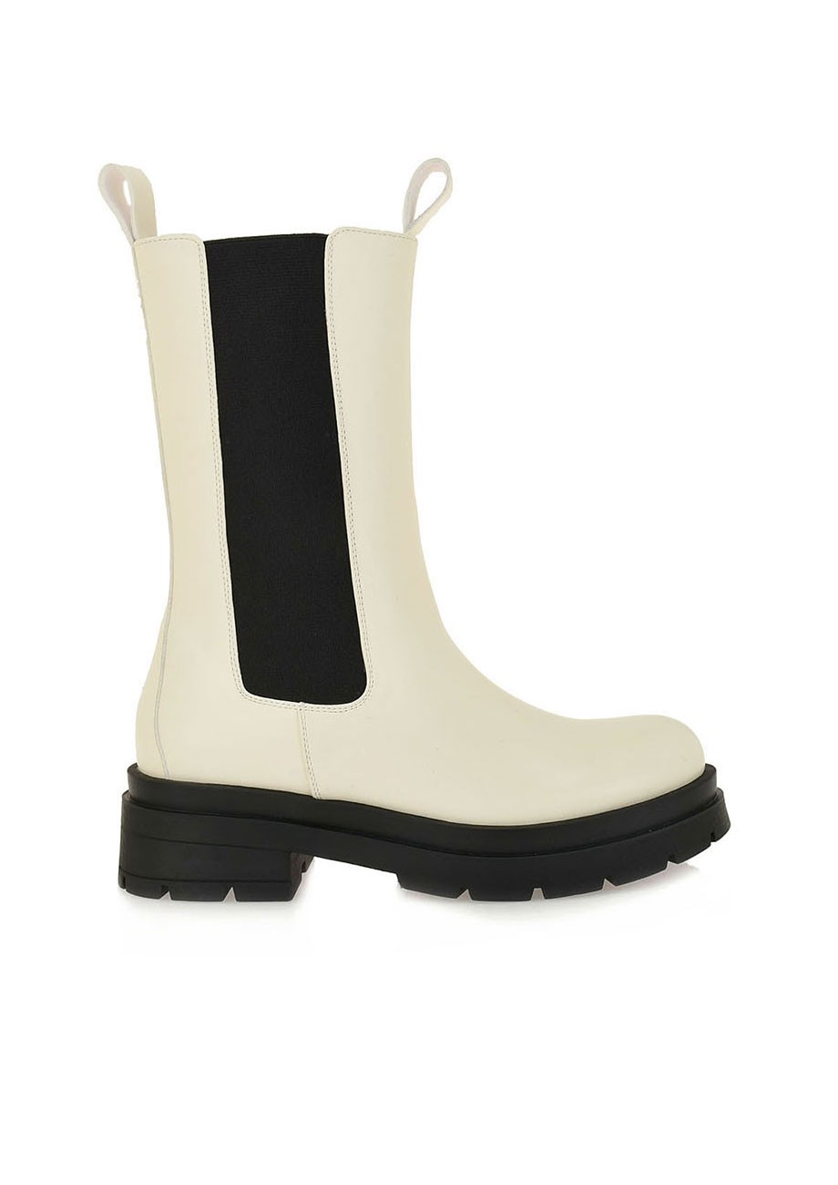 Exe Shoes Γυναικεία Μποτάκια 172-19R Εκρού-Μαύρο N319R1723342