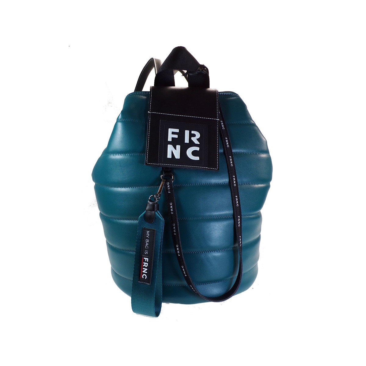 FRNC FRANCESCO Τσάντα Γυναικεία Πλάτης-Backpack 2135 Πετρόλ Καπιτονέ