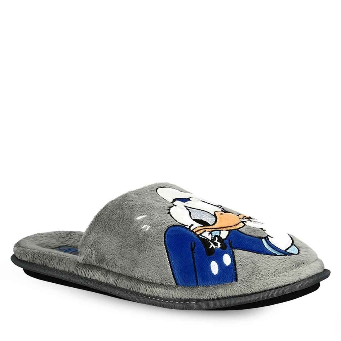 PAREX Ανδρικές Παντόφλες Σπιτιού Donald Duck Disney 10124169GR Γκρί