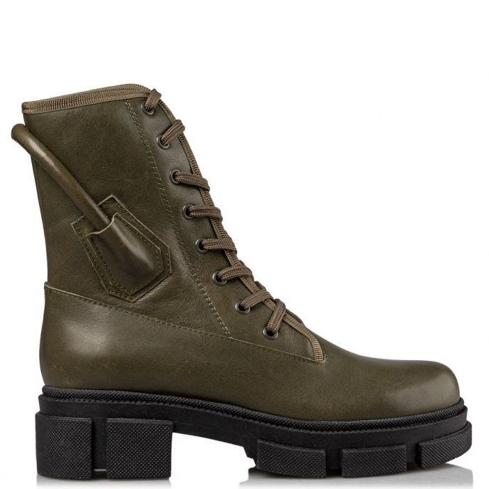 Envie Shoes Γυναικεία Μποτάκια Αρβυλάκια Ε02-14021-57 Χακί Δέρμα φωτογραφία