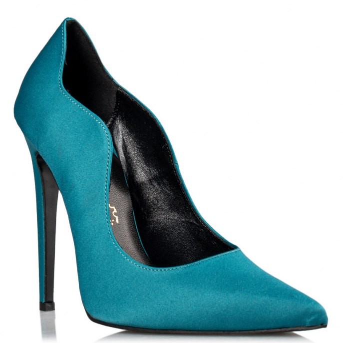 Envie Shoes Γυναικεία Παπούτσια Γόβες E02-14111-65 Πετρόλ Σατέν