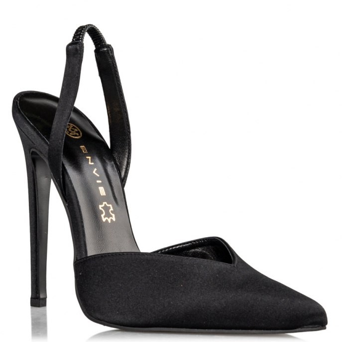 Envie Shoes Γυναικεία Παπούτσια Γόβες E02-14117-34 Mαύρο Σατέν