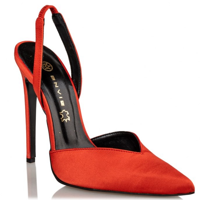 Envie Shoes Γυναικεία Παπούτσια Γόβες E02-14117-46 Πορτοκαλί Σατέν