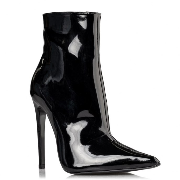 Envie Shoes Γυναικεία Μποτάκια ANKLE HIGH STILETTO BOOTIES E02-14120-34 Μαύρο Λουστρίνι