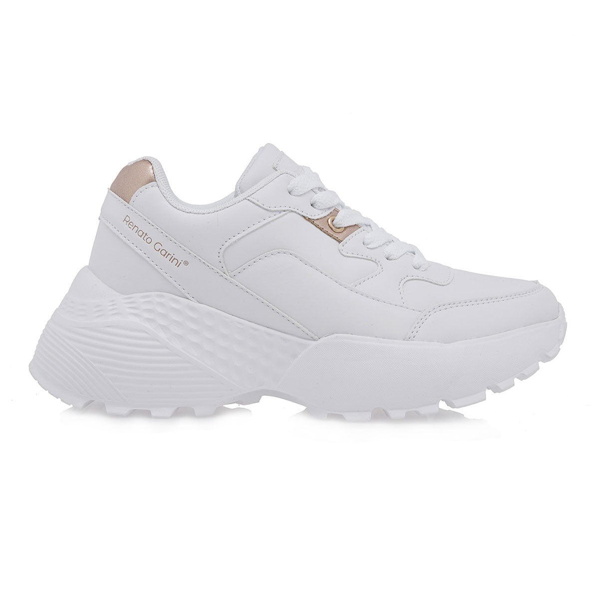Renato Garini Γυναικεία Παπούτσια Sneakers 653-14U Λεύκο Ρόζ Χρυσό O114U653365S