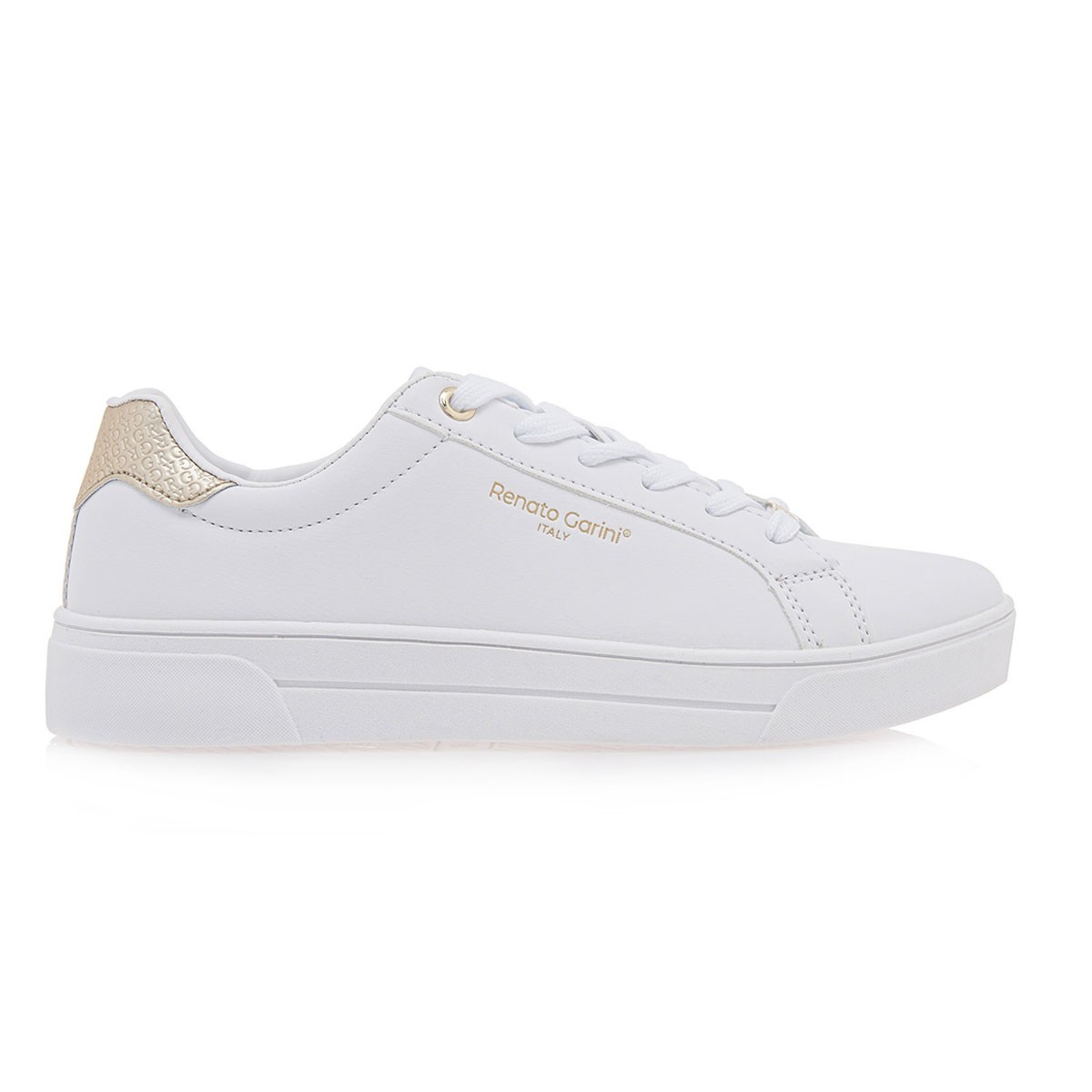 Renato Garini Γυναικεία Παπούτσια Sneakers 005-57Q Λεύκο Χρυσό Στάμπα O157Q0051T95