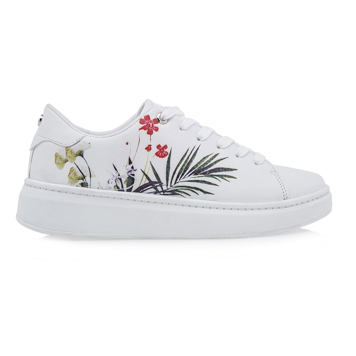 Renato Garini Γυναικεία Παπούτσια Sneakers 006-57Q Λεύκο Λουλούδι