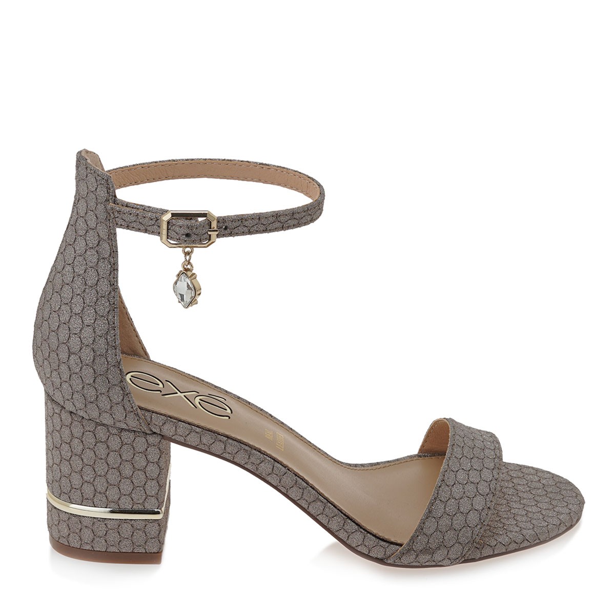EXE Shoes Πέδιλα Γυναικεία 299-PENNY 700-299 Ατσαλί Μπρόνζε Glitter O4700299403P