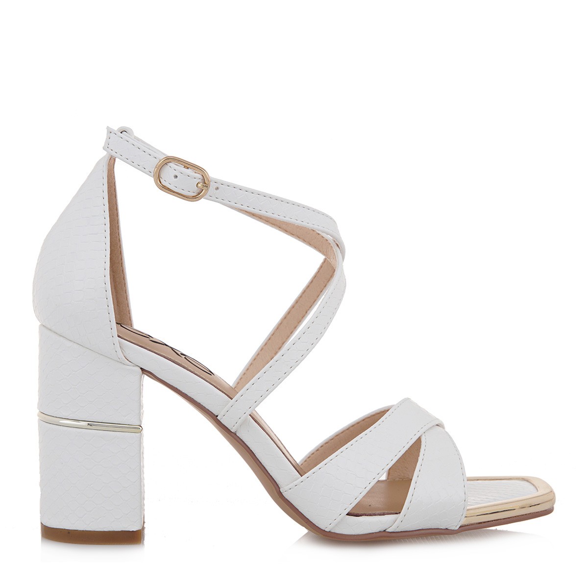EXE Shoes Πέδιλα Γυναικεία 408-RAKEL-840 700-408 Λευκό Φιδί O47004084079