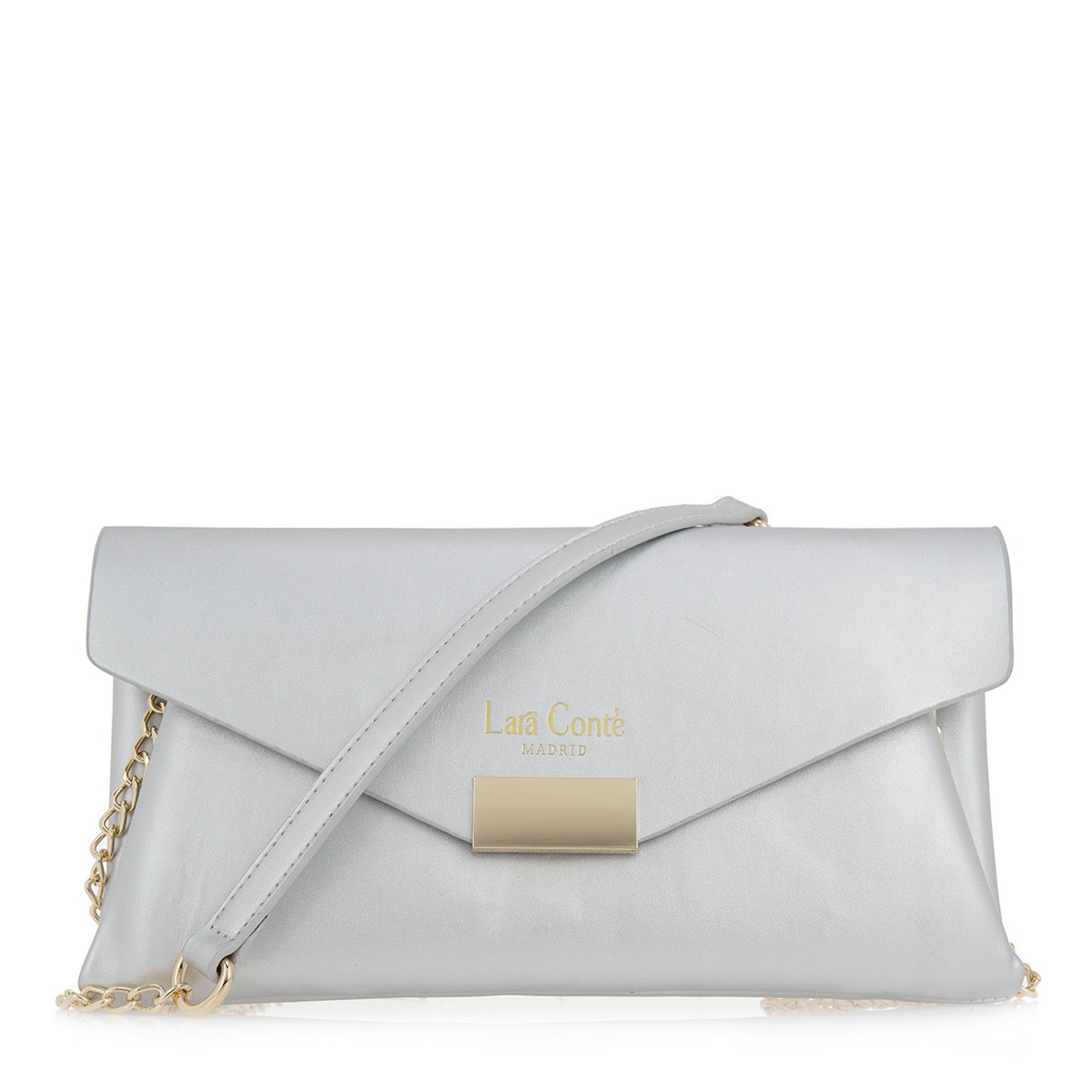 LARA CONTE MADRID Γυναικεία Τσάντα Φάκελος 2131 700-131 Ασημί O67001319680