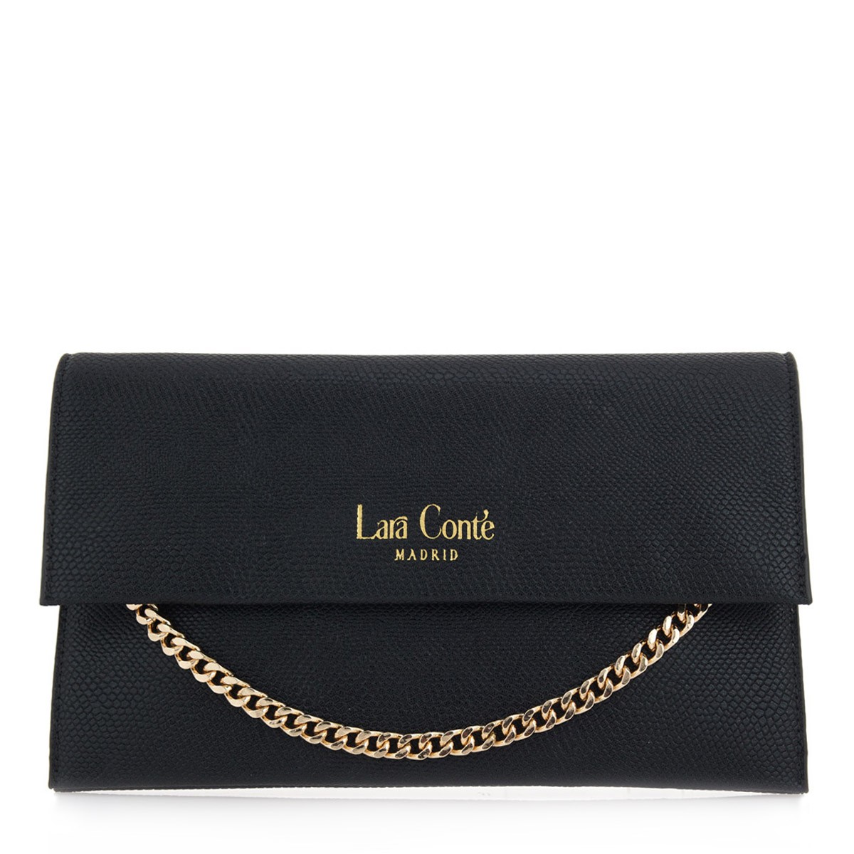 LARA CONTE MADRID Γυναικεία Τσάντα Φάκελος 9331 700-931 Μαύρο Φίδι O67009319006