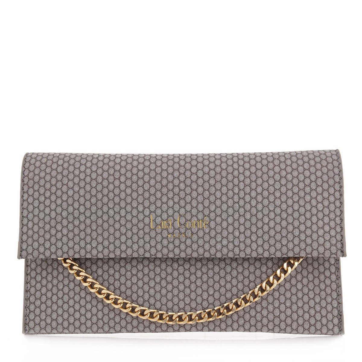 LARA CONTE MADRID Γυναικεία Τσάντα Φάκελος 9331 700-931 Ατσαλί Glitter O6700931903P