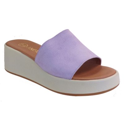Katia Shoes Anneto Γυναικεία Πέδιλα Κ75-ΠΟΣΤ Λιλα  Δέρμα