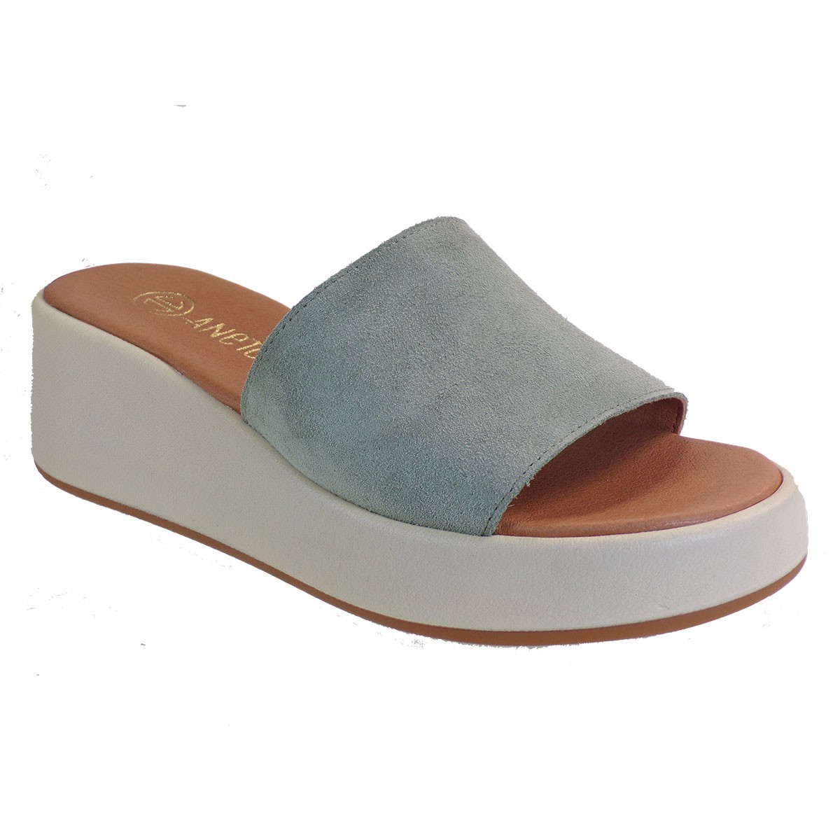 Katia Shoes Anneto Γυναικεία Πέδιλα Κ75-ΠΟΣΤ Μέντα Δέρμα