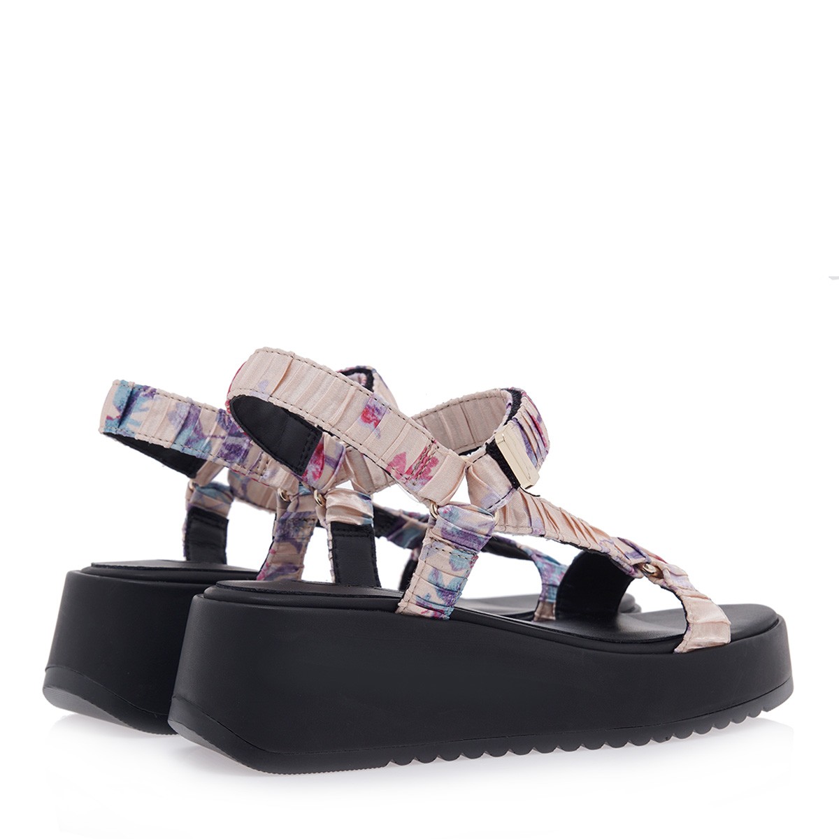 EXE Shoes Γυναικεία Πέδιλα Πλατφόρμες 630-IRIS 700-630 Πλατίνα Πολύχρωμο O4700630351S φωτογραφία