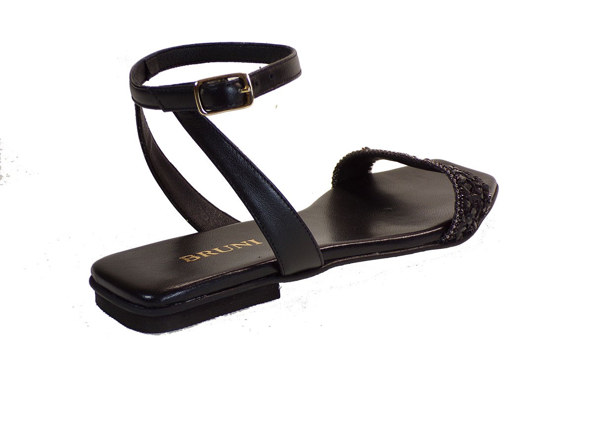 BRUNI Γυναικεία Πέδιλα 1054 Μαύρο Δέρμα φωτογραφία