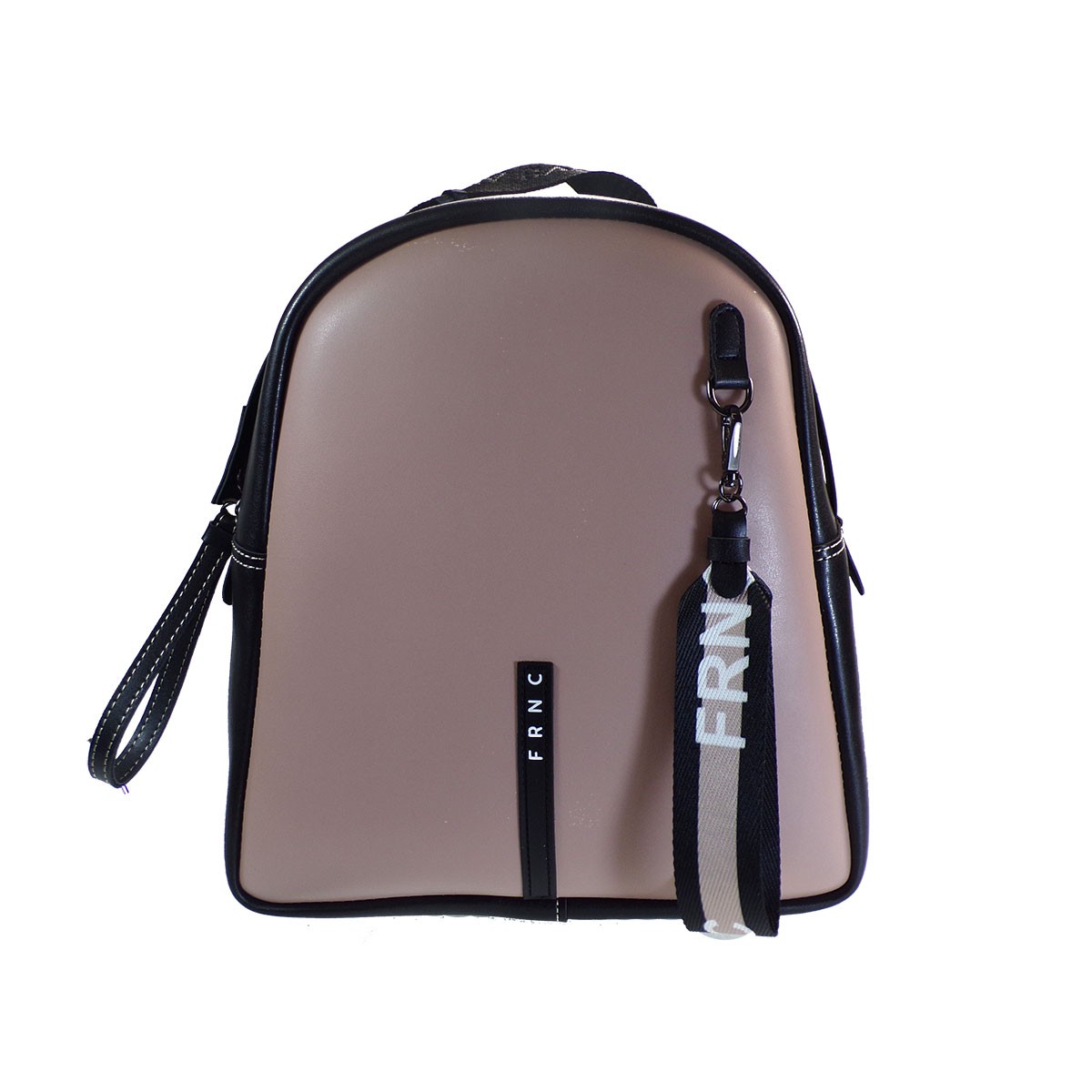 FRNC FRANCESCO Τσάντα Γυναικεία Πλάτης-Backpack 2229 Nude-Mαύρο Δέρμα
