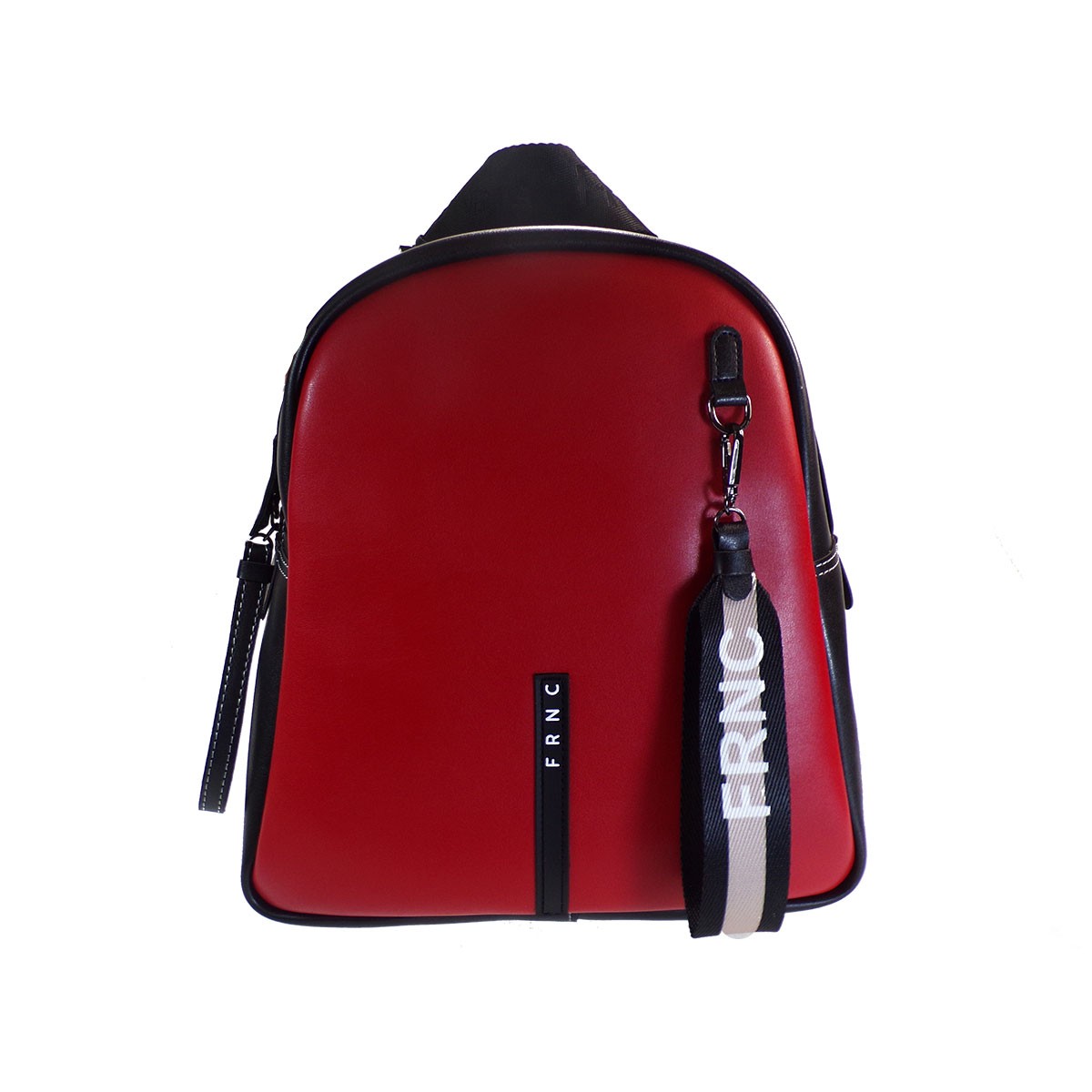 FRNC FRANCESCO Τσάντα Γυναικεία Πλάτης-Backpack 2229 Κόκκινο-Mαύρο Δέρμα