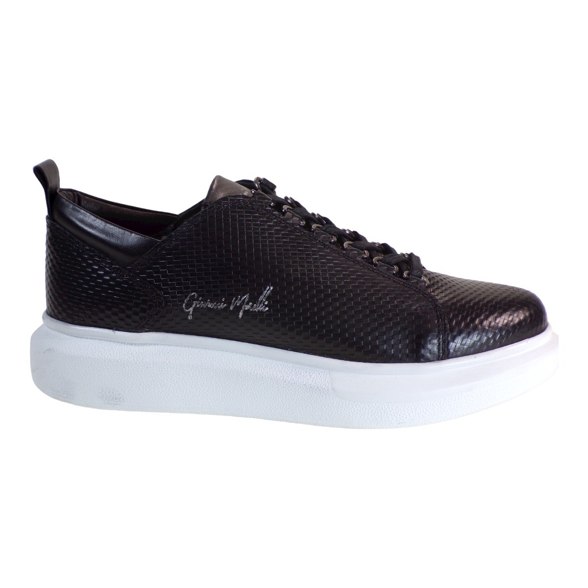 GIOVANNI MORELLI Ανδρικά παπούτσια Sneakers 07U-080 Μαύρο Σπαστό Λευκό P507U0802Z89 φωτογραφία