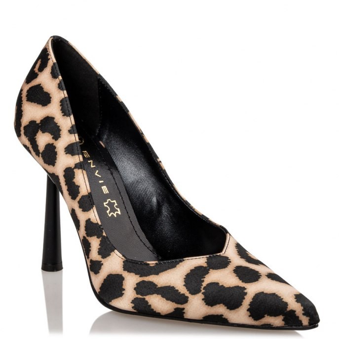 Envie Shoes Γυναικεία Παπούτσια Γόβες E02-16080-97 Λεοπαρ Σατέν