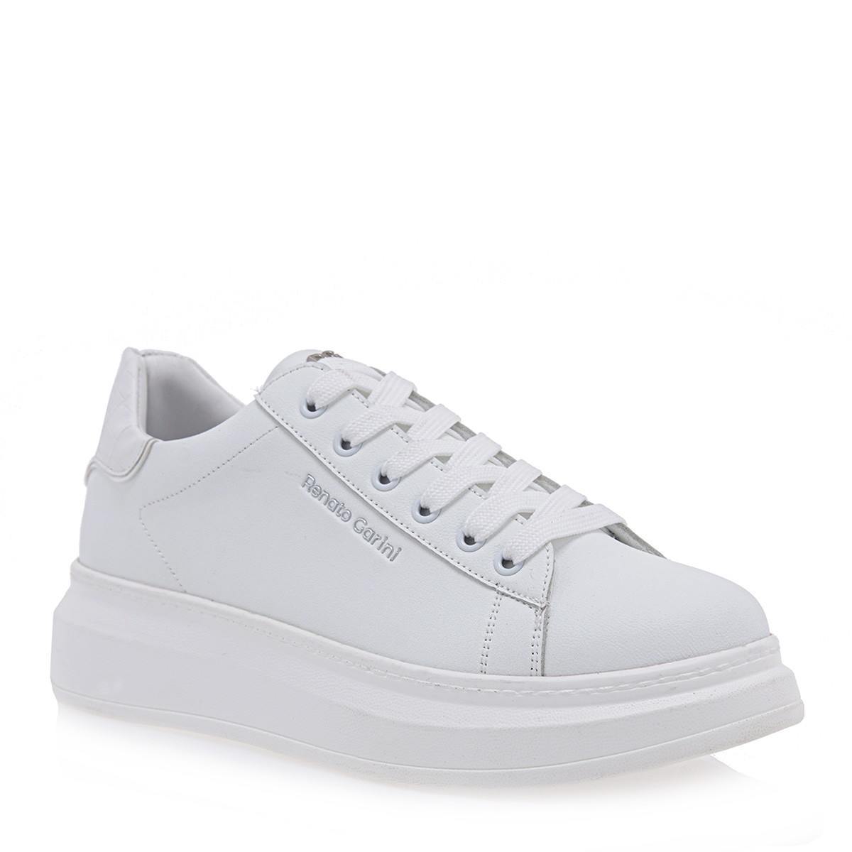 Renato Garini Γυναικεία Παπούτσια Sneakers 166-19R Λευκό Κροκό Βερνί P119R1662I33