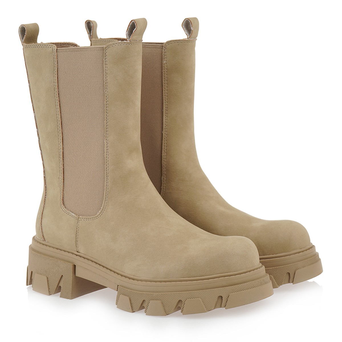Exe Shoes Γυναικεία Μποτάκια Αρβυλάκια 533-700 Μοκα Nubuk P37005333K71