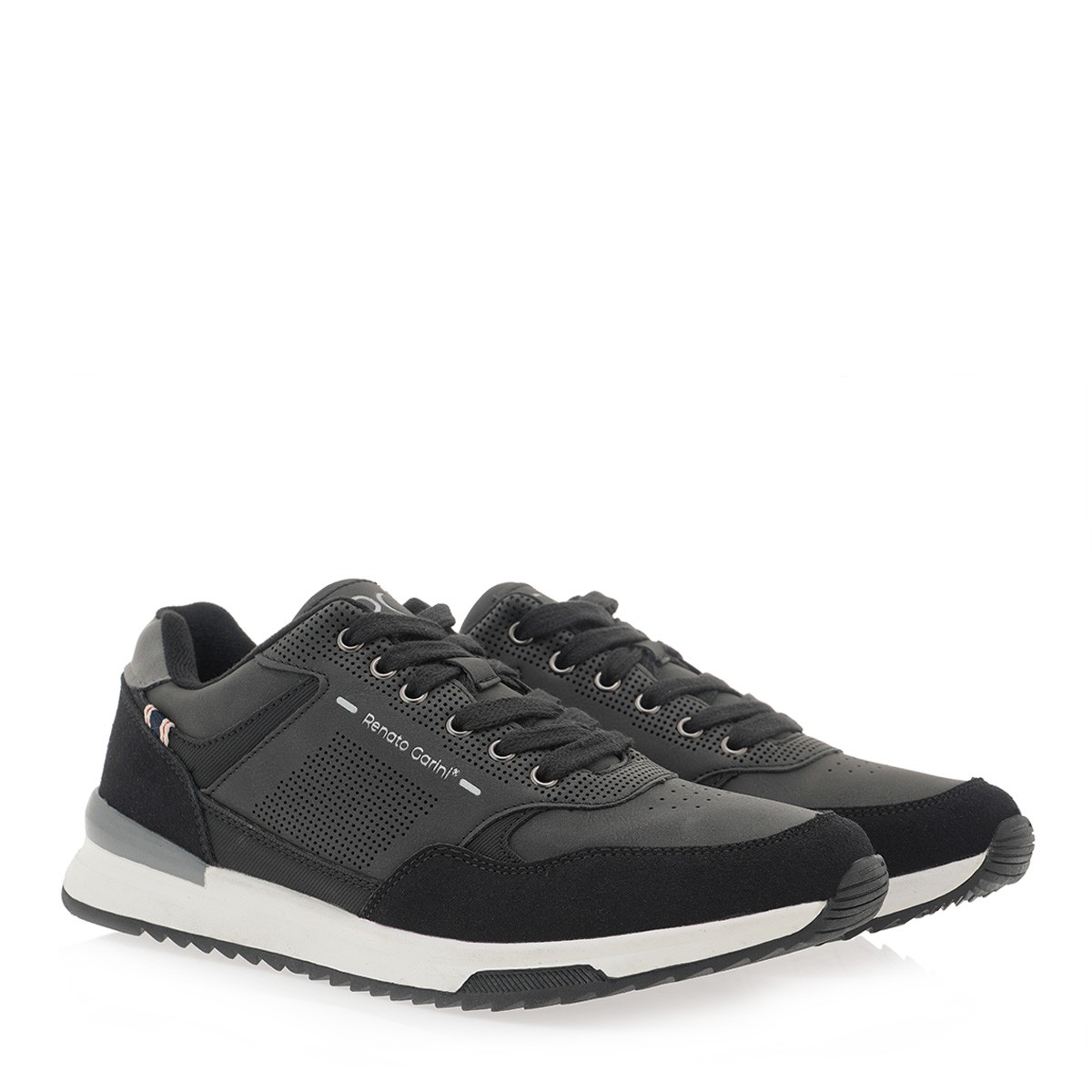 Renato Garini Ανδρικά παπούτσια Sneakers 428-65V Mαύρο-Γκρί P565V4281172
