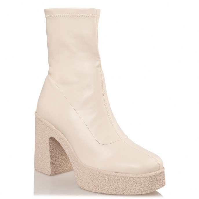 Envie Shoes Γυναικεία Μποτάκια BLOCK HEEL BOOTIES V23-16372-36 Μπέζ