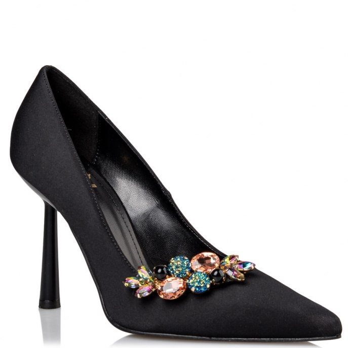 Mairiboo by Envie Shoes Γυναικεία Παπούτσια Γόβες M03-16530-34 Μαύρο CRYSTAL FLOWERS