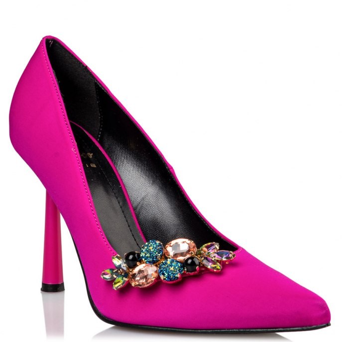 Mairiboo by Envie Shoes Γυναικεία Παπούτσια Γόβες M03-16530-54 Φούξια CRYSTAL FLOWERS