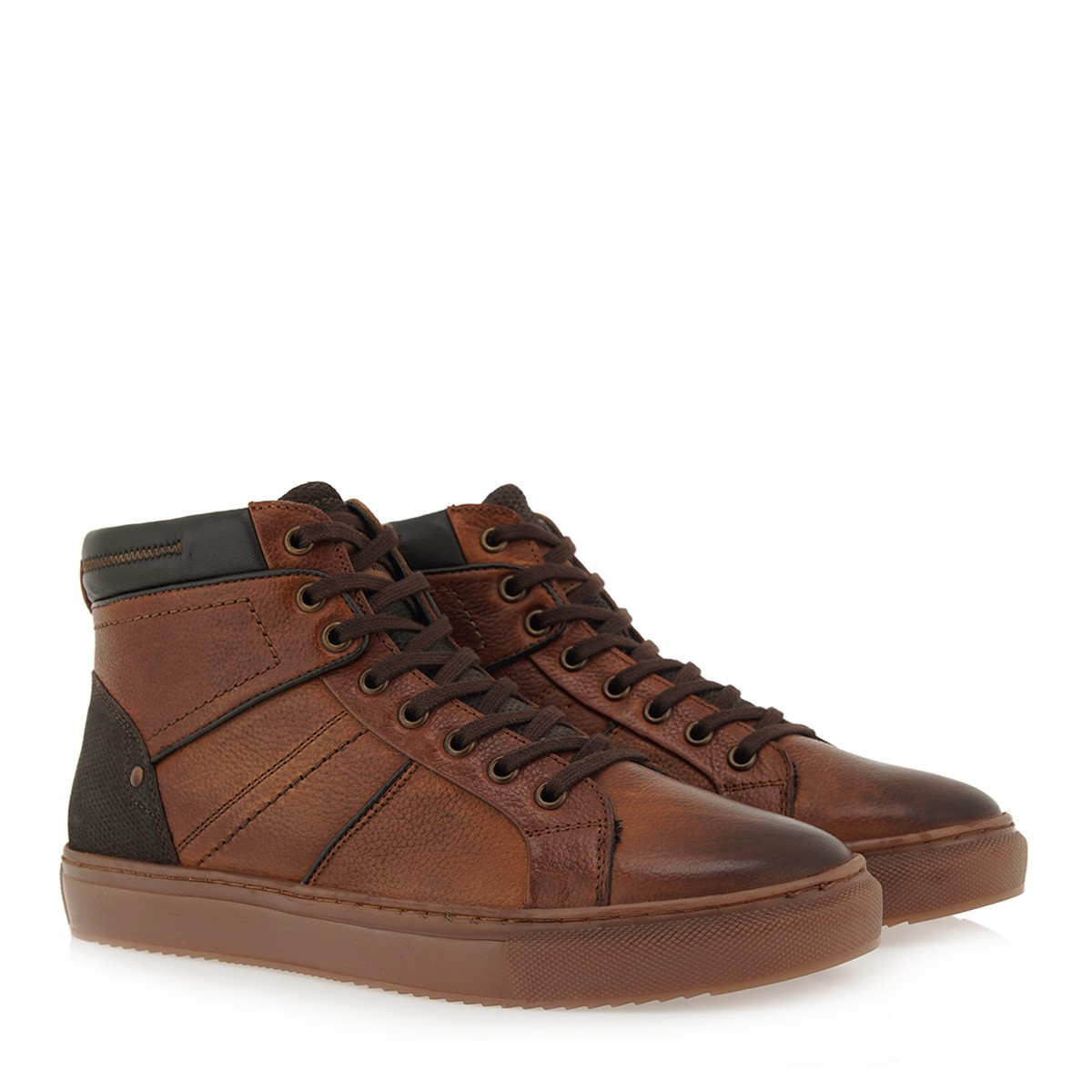 Renato Garini Ανδρικά Μποτάκια Sneakers 008-26Χ Ταμπά Δέρμα P526X0081532