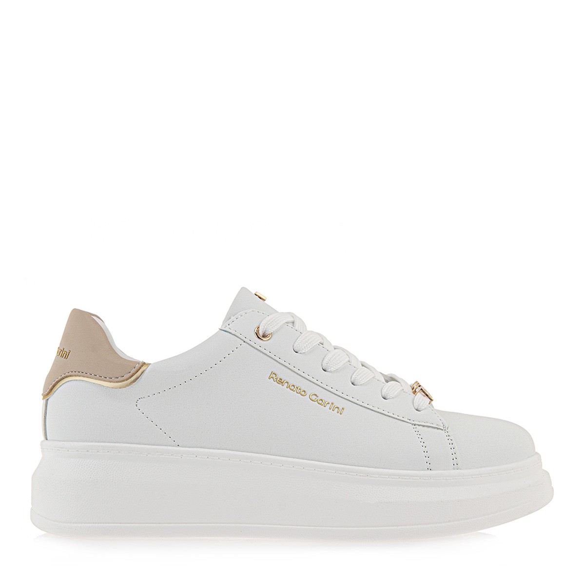 Renato Garini Γυναικεία Παπούτσια Sneakers 166-19R Λευκό Μπέζ Q119R1662158