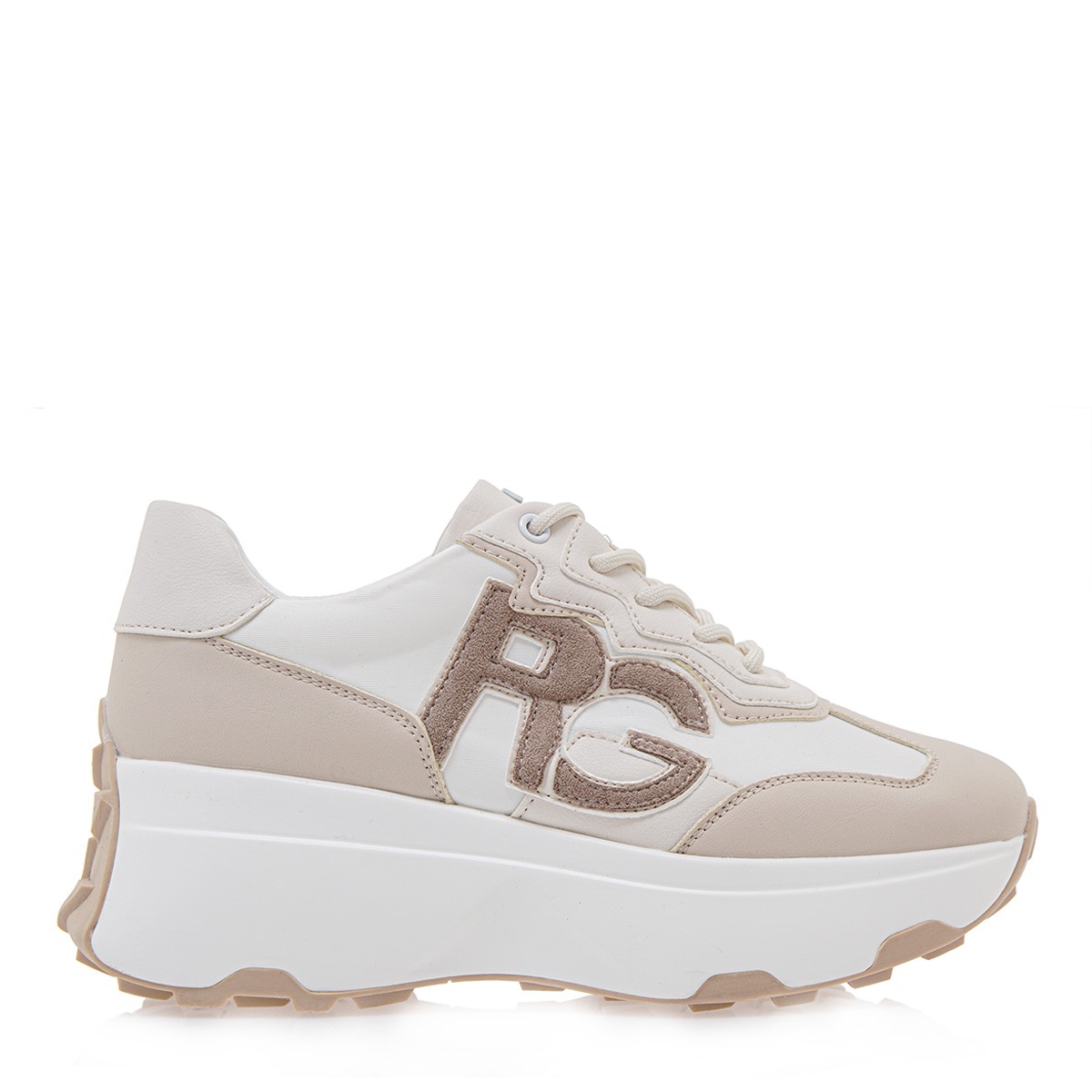 Renato Garini Γυναικεία Παπούτσια Sneakers 19R-351 Μπέζ Λευκό Q119R3513263