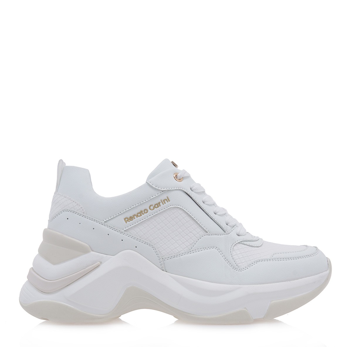Renato Garini Γυναικεία Παπούτσια Sneakers 618-19R Λευκό Φίδι Λεύκο Q119R6183X98