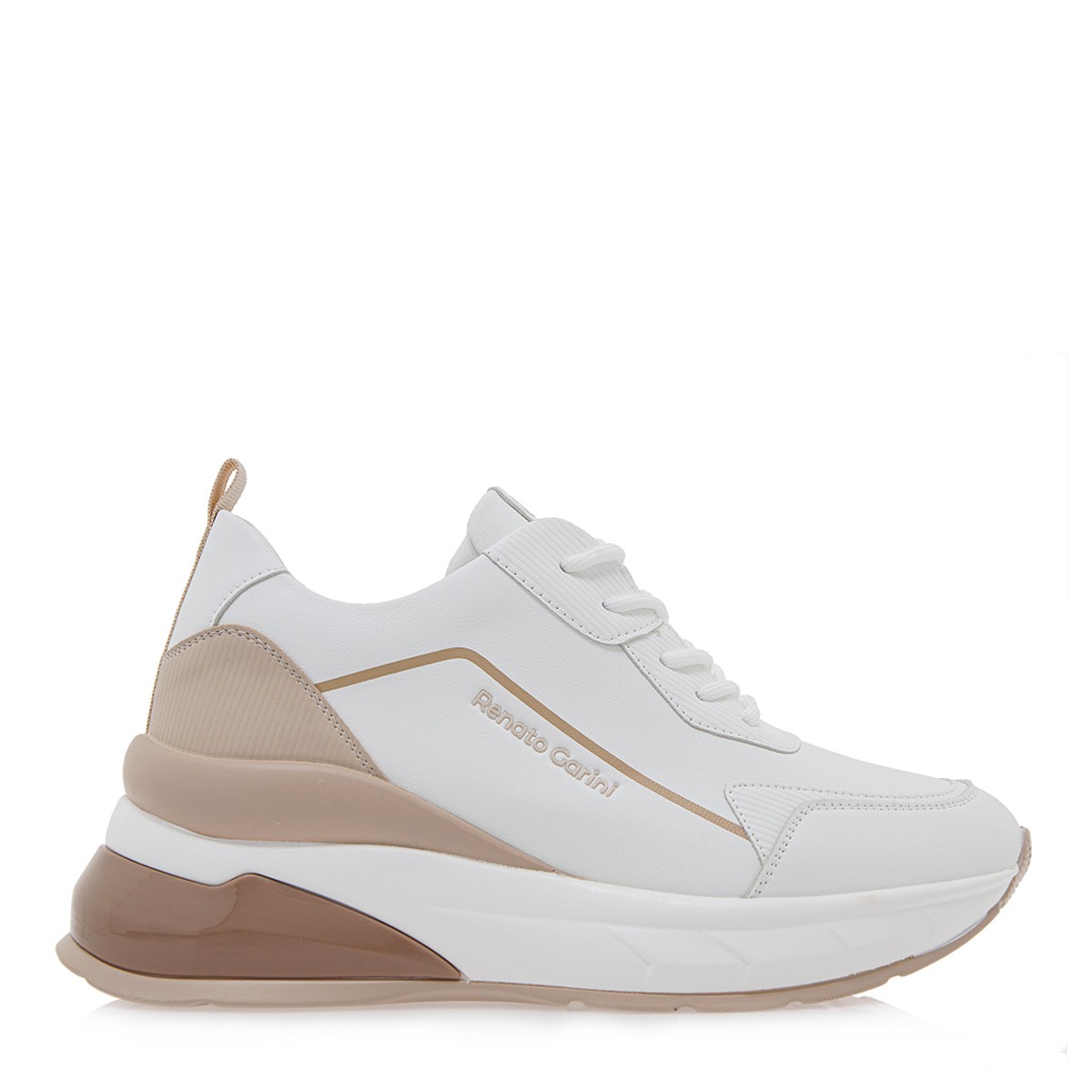 Renato Garini Γυναικεία Παπούτσια Sneakers 19R-665 Λευκό Μπέζ Q119R6653158