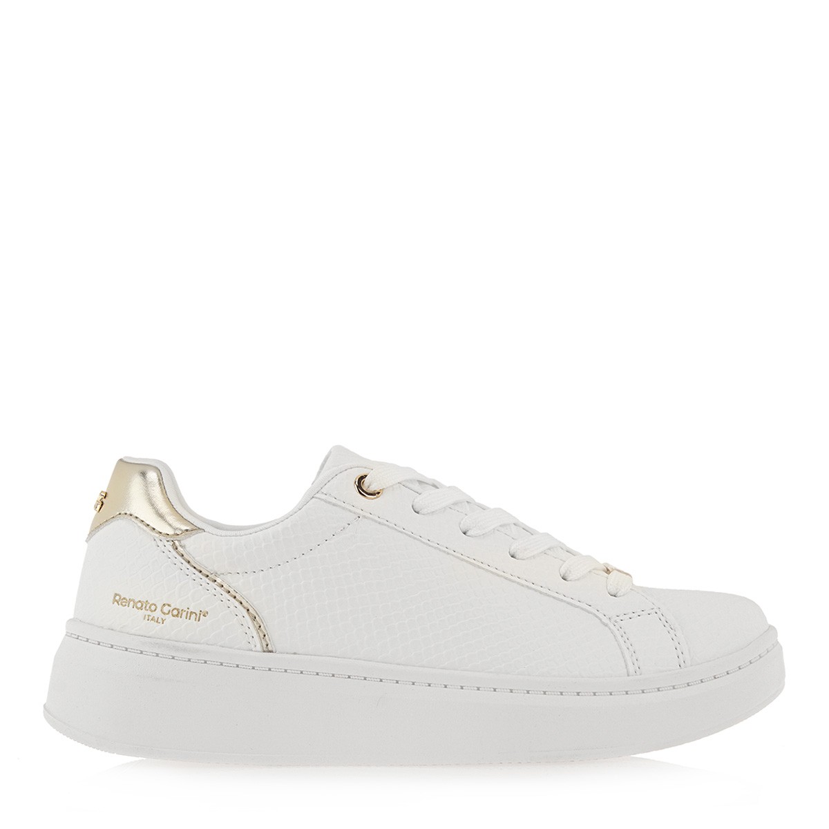 Renato Garini Γυναικεία Παπούτσια Sneakers 109-57Q Λευκό Φίδι Πλατίνα Q157Q1092X22