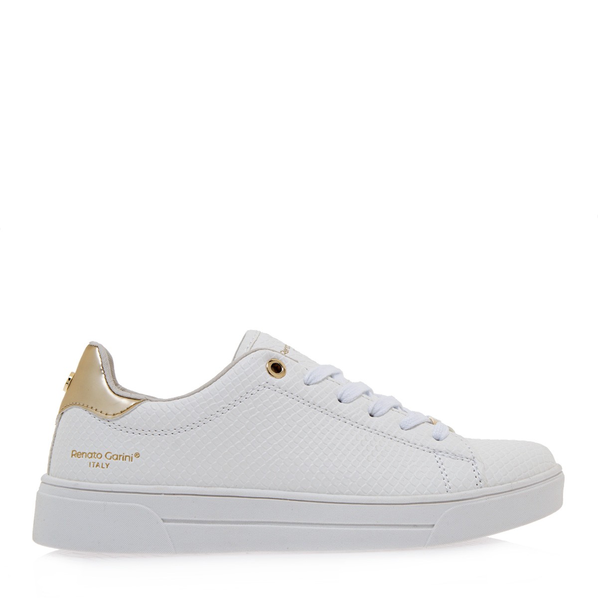 Renato Garini Γυναικεία Παπούτσια Sneakers 203-57Q Λευκό Φίδι Χρυσό Q157Q203167V